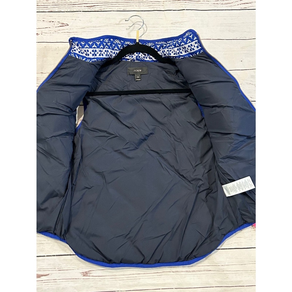 J.Crew Black Label Blue Nordic Vest White Winter Detail Size Medium Preppy - Picture 6 of 9